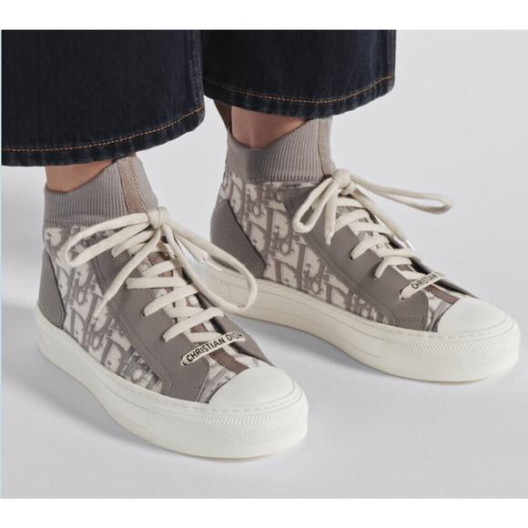 Christian Dior Walk'n'Dior Sneaker Gray Dior Oblique Technical Mesh and Calfskin - Picture 1 of 10